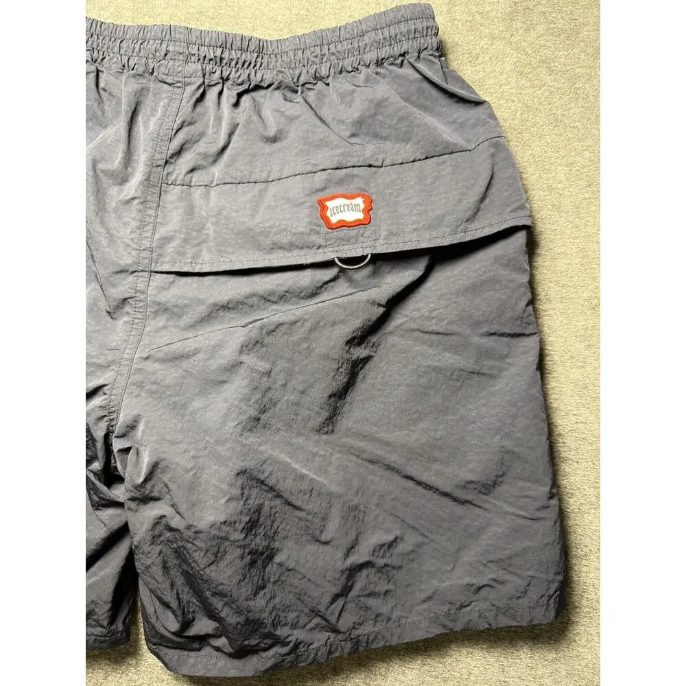 ICECREAM Black Pine Hiker Nylon Cargo Shorts M Running Dog